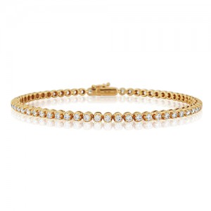 18ct Rose Gold Diamond Line Bracelet - 2.15cts