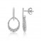 18ct White Gold Diamond Set Oval Drop Earrings - 0.46cts