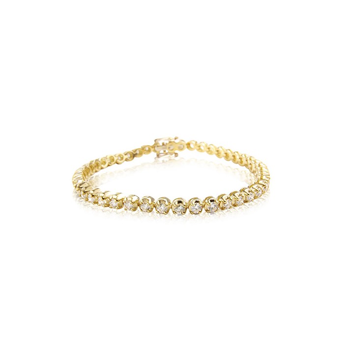 18ct Yellow Gold Diamond Line Bracelet - 5.16cts