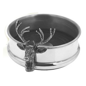 Pewter Wine Coaster with Stag Design