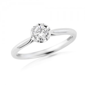 18ct White Gold Diamond Solitaire Ring - 0.33cts