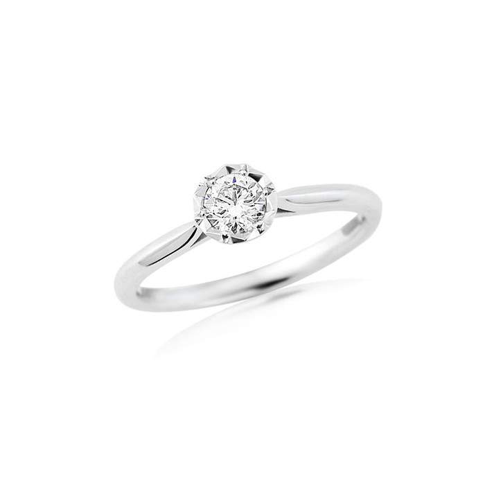 Solitaire white gold ring sales