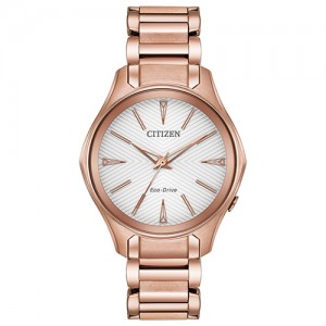 Citizen Ladies Eco-Drive Rose Gold Plated Stainless Steel Watch