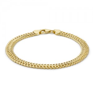 9ct Yellow Gold Woven Curb Link Bracelet