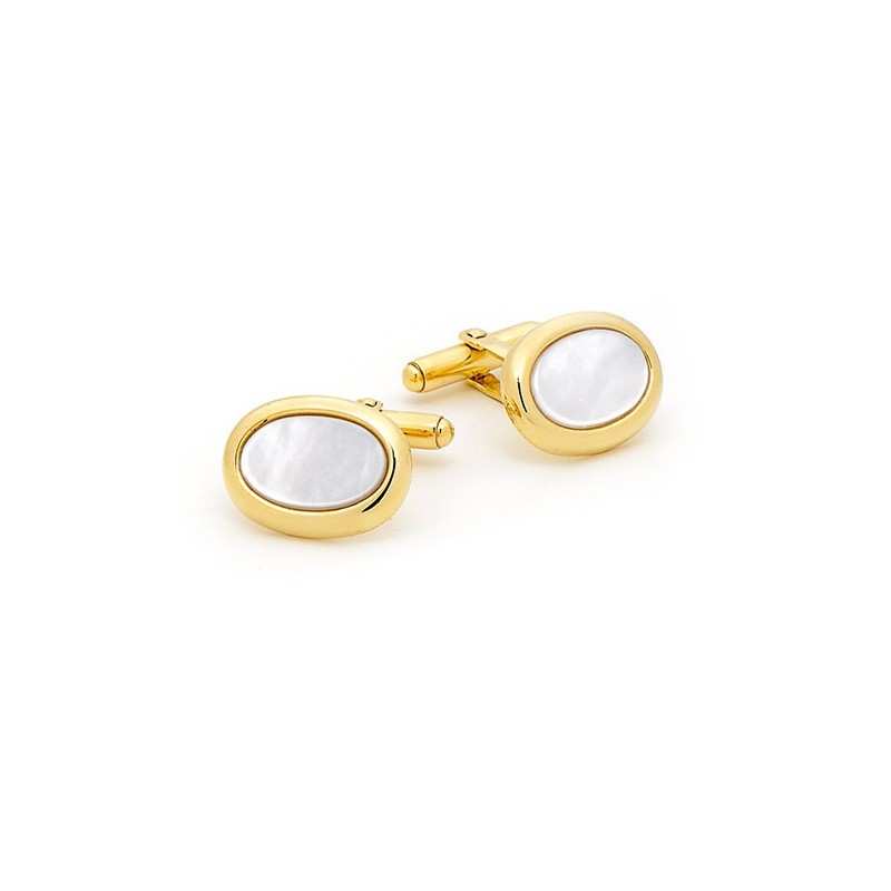 9ct Gold Mother of Pearl Cufflinks 9ct Gold Mother of Pearl Cufflinks