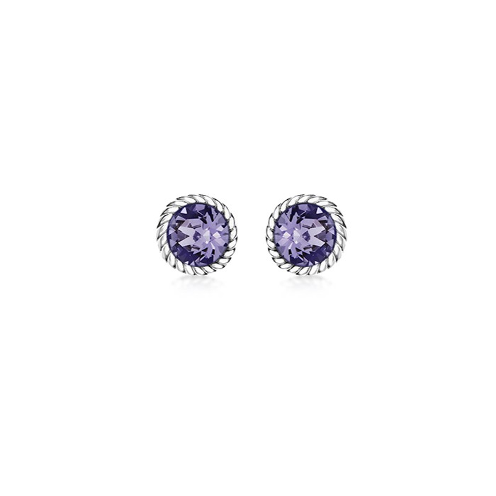 Sterling silver on sale purple earrings