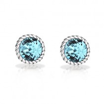 Sterling Silver Light Blue Swarovski Crystal Stud Earrings