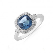 Blue Topaz & Diamond Ring - Macintyres of Edinburgh