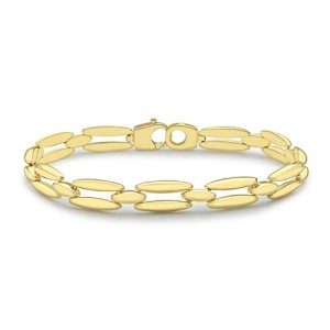 9ct Yellow Gold Fancy Cut Out Link Bracelet
