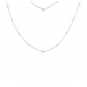 18ct White Gold Fine Diamond Sautoir  Necklace 18 inch 0.33cts
