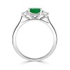 Platinum Three Stone Emerald & Diamond Ring - Macintyres of Edinburgh