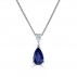 Sapphire & Diamond Necklace 18ct White Gold