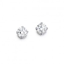 9ct White Gold Diamond Solitaire Earrings - 0.33ct