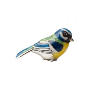 Saturno Sterling Silver & Enamel Crouching Blue Tit - 12875L