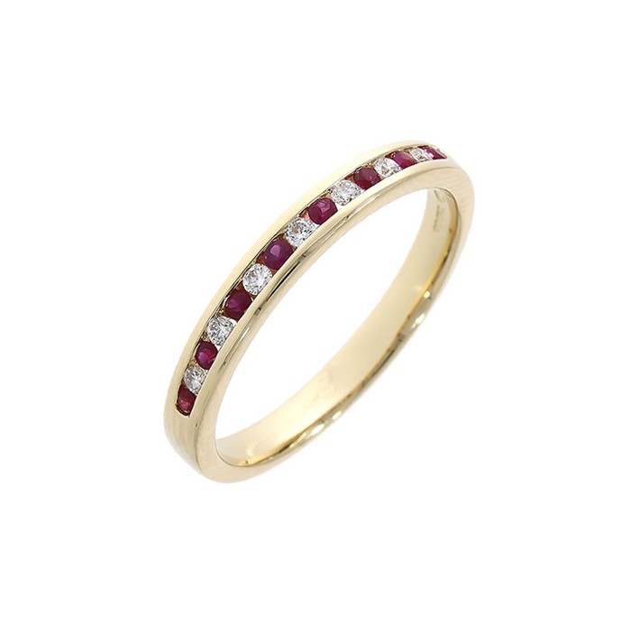 18ct Gold Diamond & Ruby Eternity Ring - Macintyres of Edinburgh