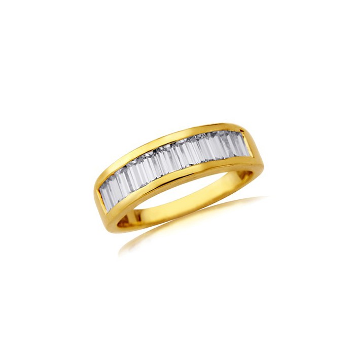 9ct Gold CZ Channel Set Ring