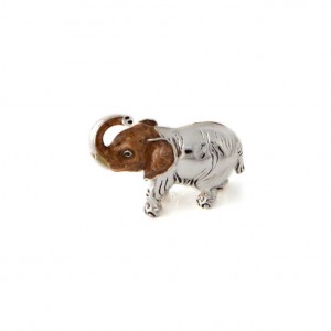 Saturno Sterling Silver & Enamel Hairy Elephant -Small - 11427S