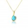 9ct Yellow Gold Turquoise Pendant - Save £90 off High Street Price