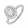 Platinum Oval Double Halo Engagement Ring - 0.71 carat GIA Certified 