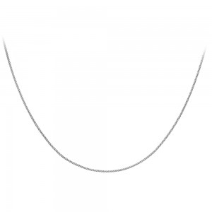 18ct White Gold 16"Diamond Cut Curb Chain.