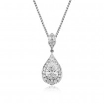 Pear Shaped Halo Diamond Necklace - Macintyres Fine Jewellery