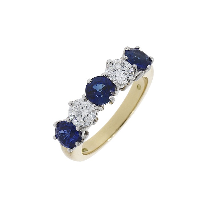 18ct Gold Sapphire & Diamond Eternity Ring - S 1.45 D 0.75
