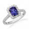 Sapphire and Diamond Platinum Cluster Ring