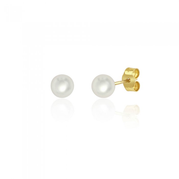 9ct Yellow Gold Cultured Pearl Stud Earrings - 5.0 - 5.5mm