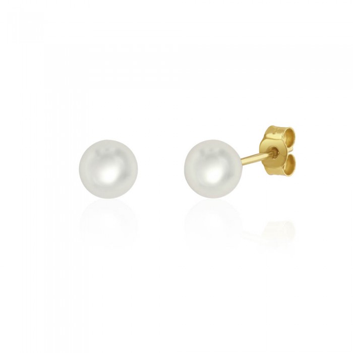 18ct Yellow Gold Cultured Pearl Stud Earrings - 6.0 - 6.5mm