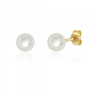 9ct Yellow Gold Cultured Pearl Stud Earrings - 6.5 - 7.0mm