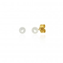 4 - 4.5mm Cultured Pearl Stud Earrings 18ct Yellow Gold