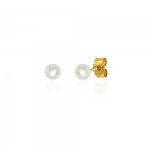 18ct Yellow Gold Cultured Pearl Stud Earrings - 4.0 - 4.5mm