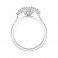 1 Carat Oval Three Stone Halo Engagement Ring - GIA Certified