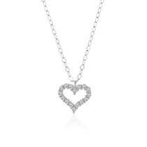 Small Diamond Heart Pendant White Gold - Macintyres of Edinburgh