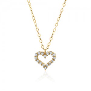18ct Rose Gold Diamond Heart Pendant & Chain - 0.11ct