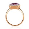 Rare 10mm Amethyst Halo Ring Rose Gold - Macintyres of Edinburgh