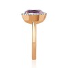 Rare 10mm Amethyst Halo Ring Rose Gold - Macintyres of Edinburgh