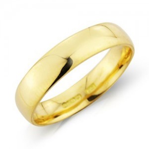 18ct Gold 5mm Light Court Wedding Band - sizes P to Z