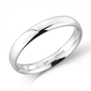 18ct White Gold 3mm Deluxe Court Wedding Band - sizes I to O