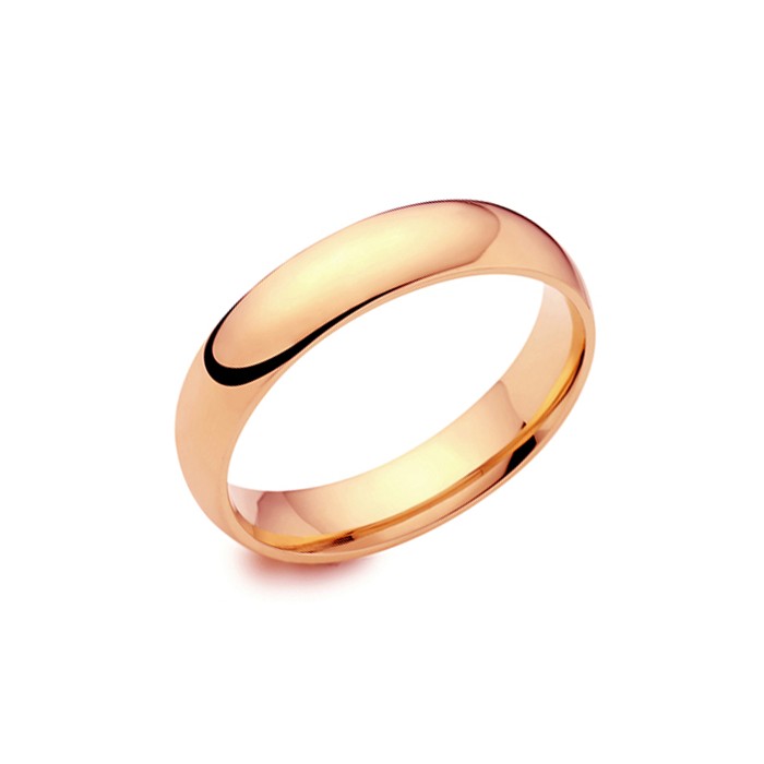 18ct Rose Gold 5mm Deluxe Court Wedding Band - sizes P to Z