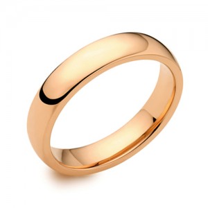 18ct Rose Gold 4mm Deluxe Court Wedding Band - sizes P to Z