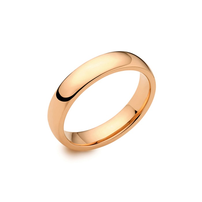 18ct Rose Gold 4mm Deluxe Court Wedding Band - sizes P to Z