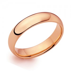 18ct Rose Gold 5mm Deluxe Court Wedding Band - sizes I to O
