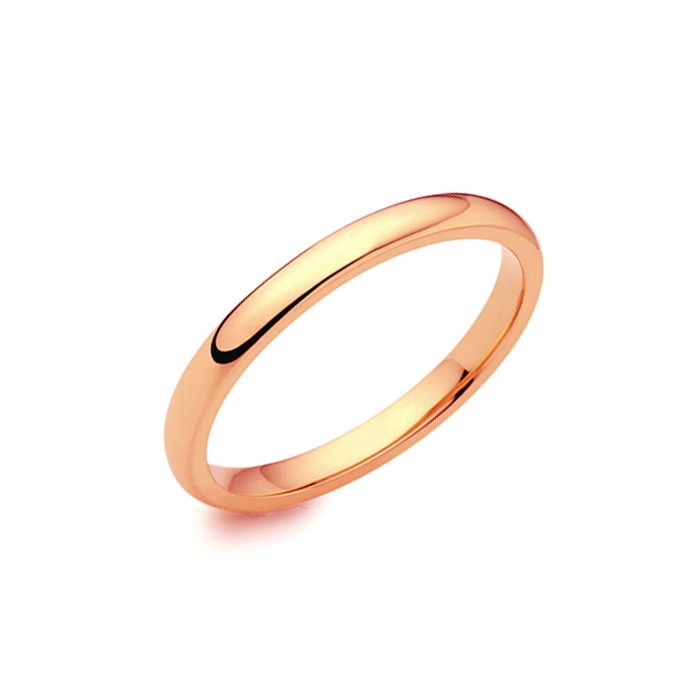 18ct Rose Gold 2mm Deluxe Court Wedding Band - sizes I to O