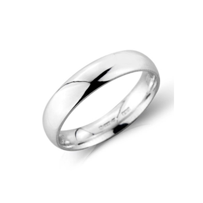 Platinum 4mm Deluxe Court Wedding Band - sizes P to Z