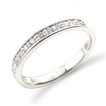 18ct White Gold Milligrain Set Ladies Diamond Wedding Ring - Macintyres of Edinburgh