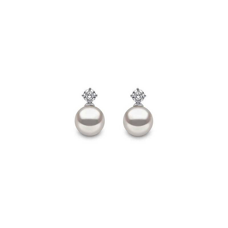 Diamond & 8mm Cultured Pear Earrings - Macintyres of Edinburgh Diamond & 8mm Cultured Pear Earrings - Macintyres of Edinburgh