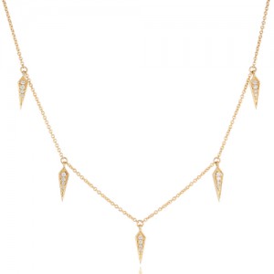 18ct Yellow Gold Diamond Necklace - 0.08ct