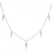 18ct White Gold Diamond Necklace - 0.08ct