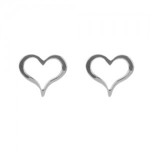 Tianguis Jackson Open Heart Silver Stud Earrings - CD0038
